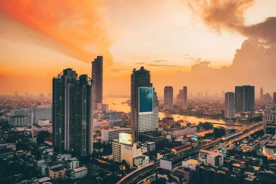 Bangkok skyline at night — crypto founder relocation playbook for 2026