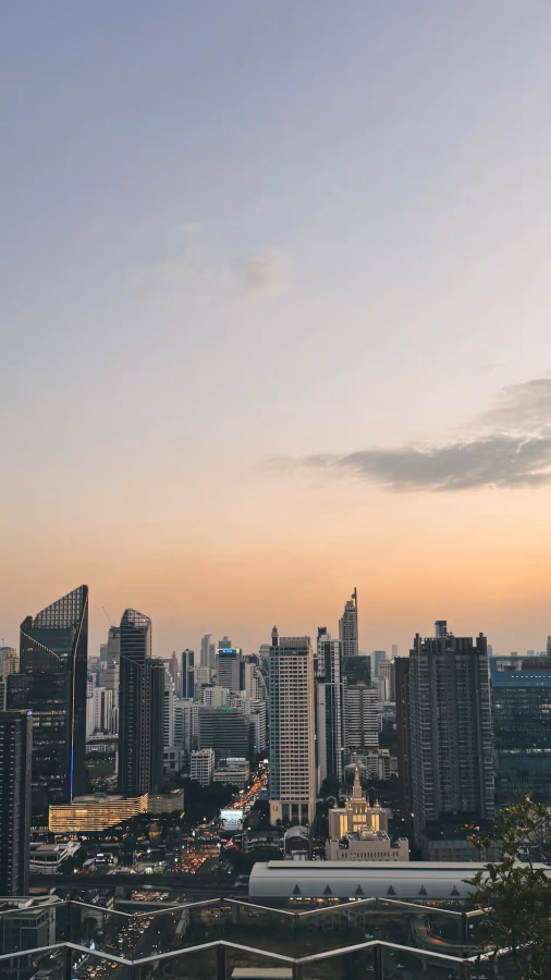 Bangkok skyline at golden hour