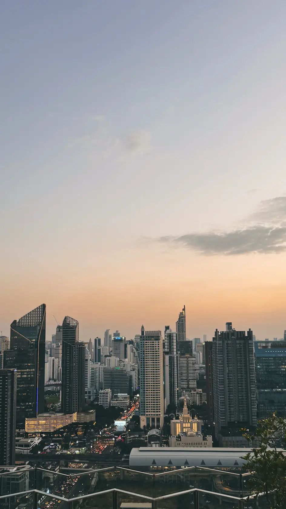 Bangkok skyline at golden hour